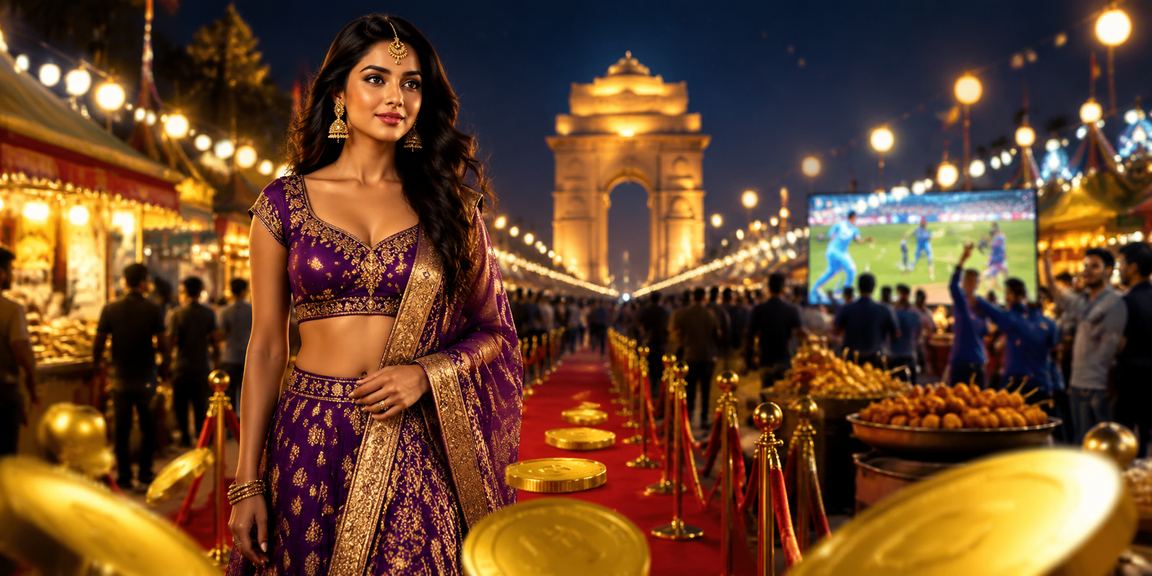 Delhi India Gate with lottery and payments theme