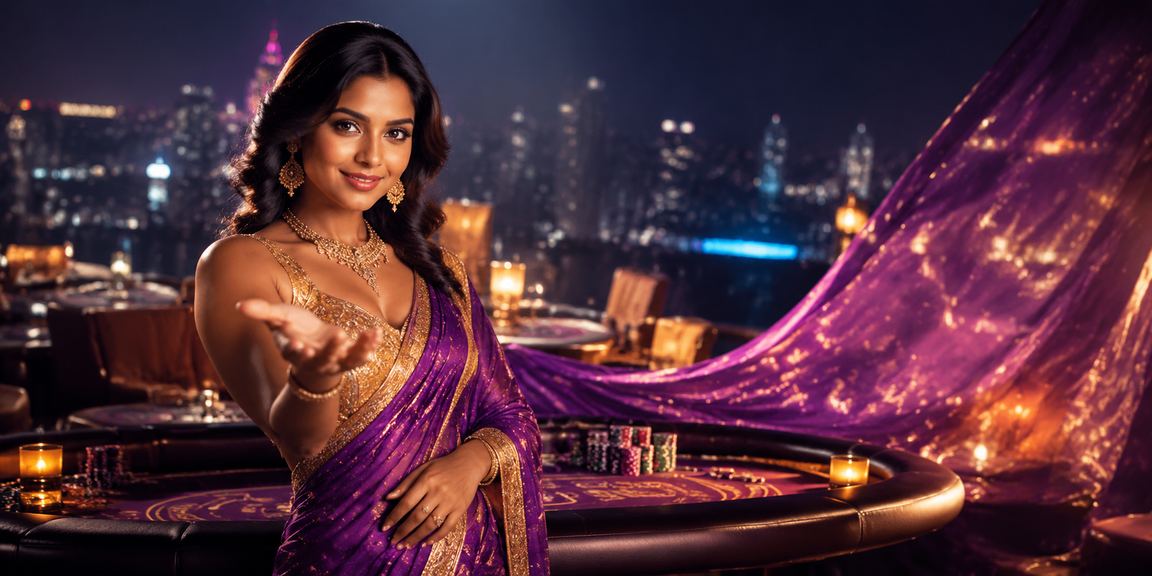 Classic Indian casino environment with Teen Patti table